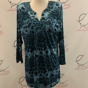 Uniti. Size 1X. Cotton Blend Pullover Tunic. Stretch. 3/4 Sleeve w/ Band. B38